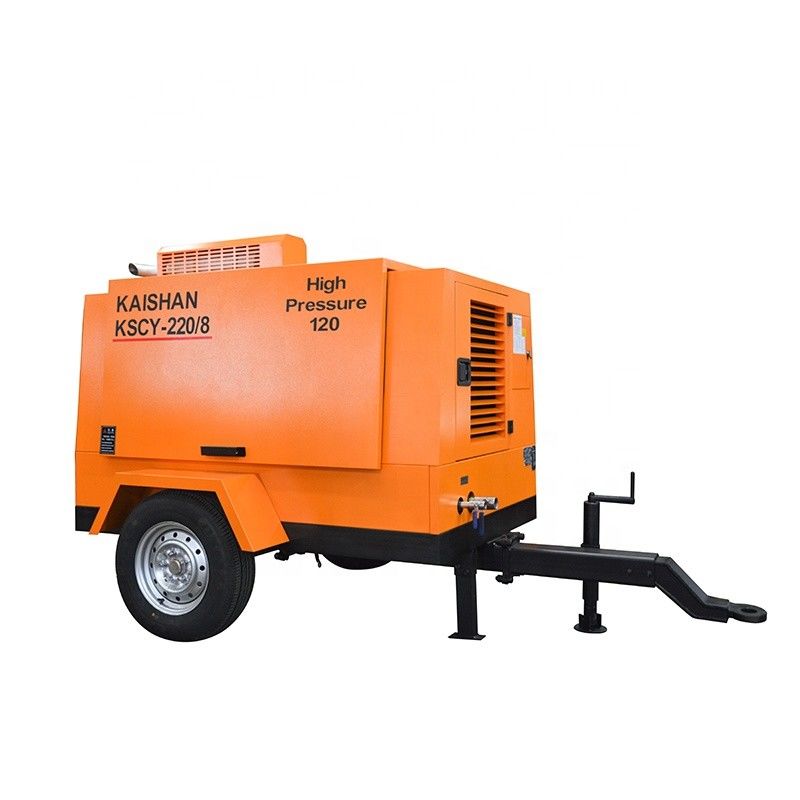 ディーゼル駆動 携帯スクリューエアコンプレッサー 55KW エンジン 8bar 作業圧 COMMINS と YUCHAI ブランド