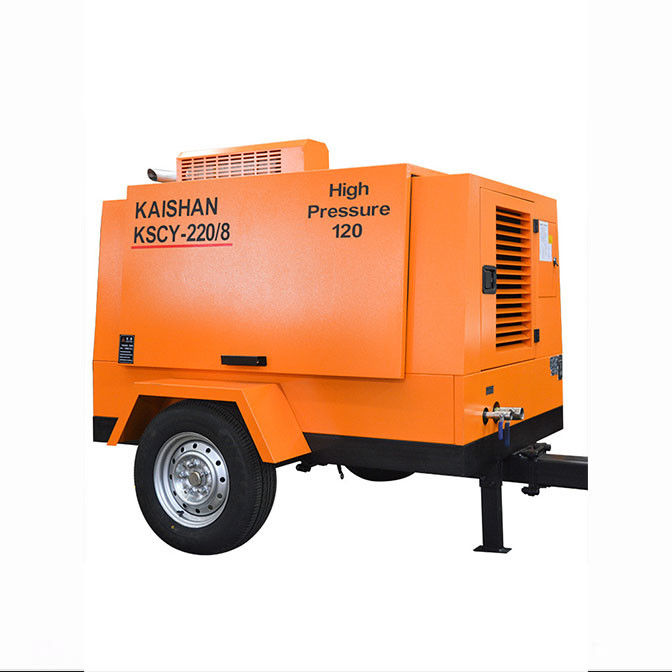 カイシャン Kscy-220/8 55kw 75HP ディーゼル駆動携帯スクリューエアコンプレッサー