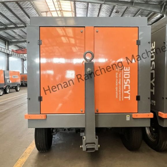 310SCYT 1178 Cfm ポータブルスクリューエアコンプレッサー 水井用4輪