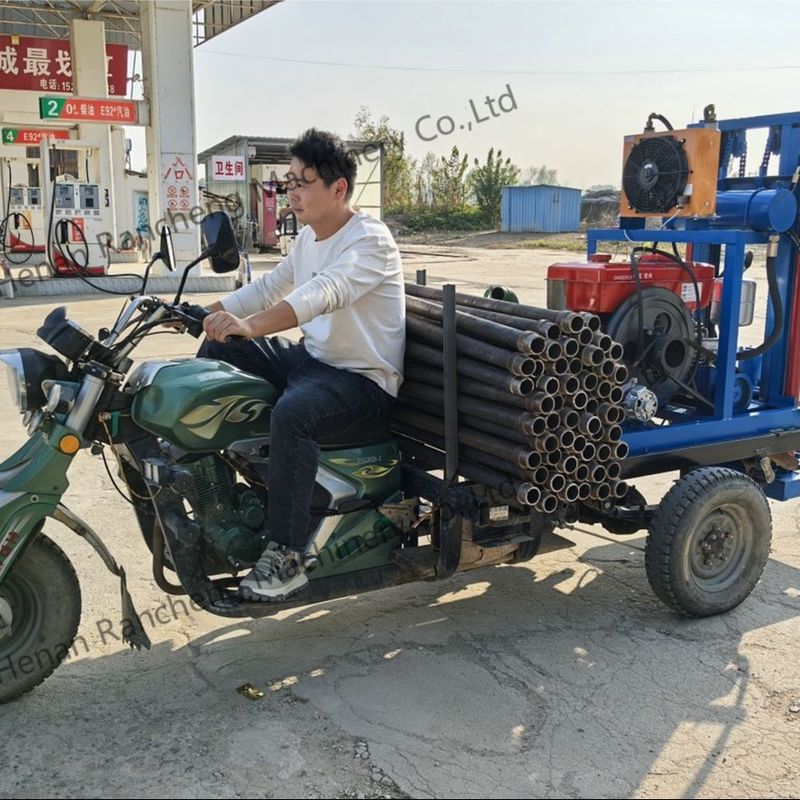 効率的な掘削のための小型水力移動三輪水井掘削リグマシン