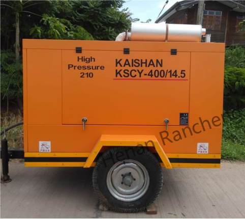 KSCY-400/14.5K 400cfm ディーゼル ポータブル スクロール 空気圧縮機 カミンズエンジン