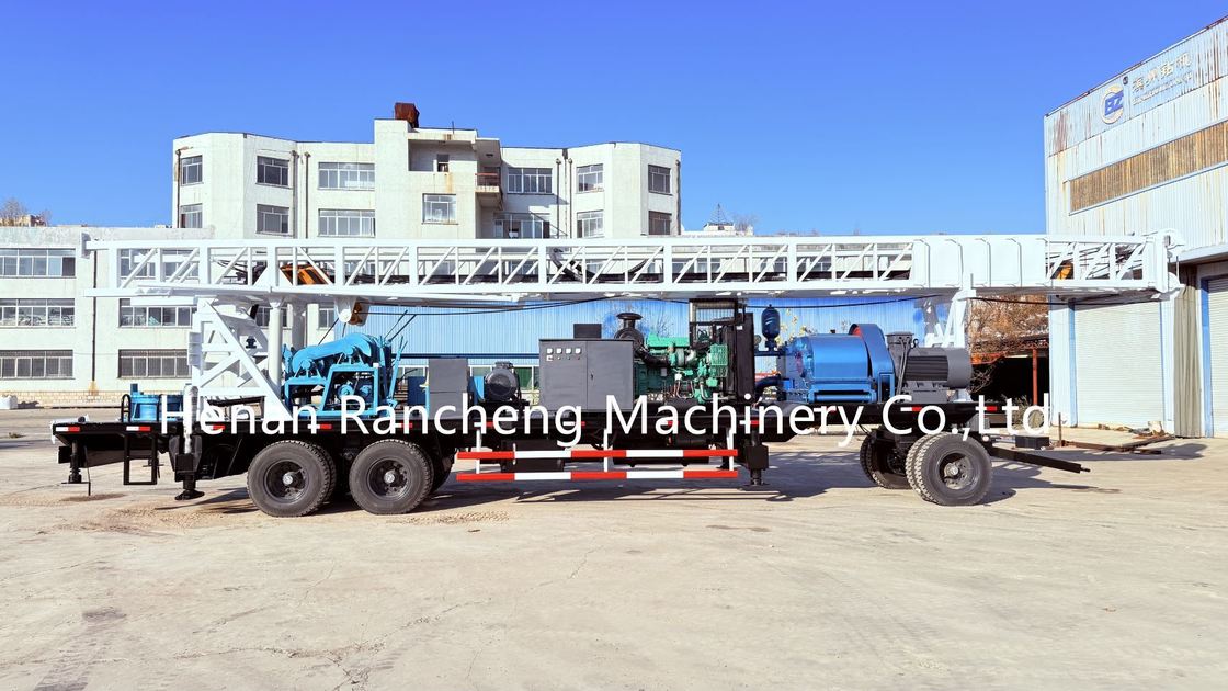 トレーラー水井掘削リグ 132KWカミンズディーゼルエンジン 600m水井掘削