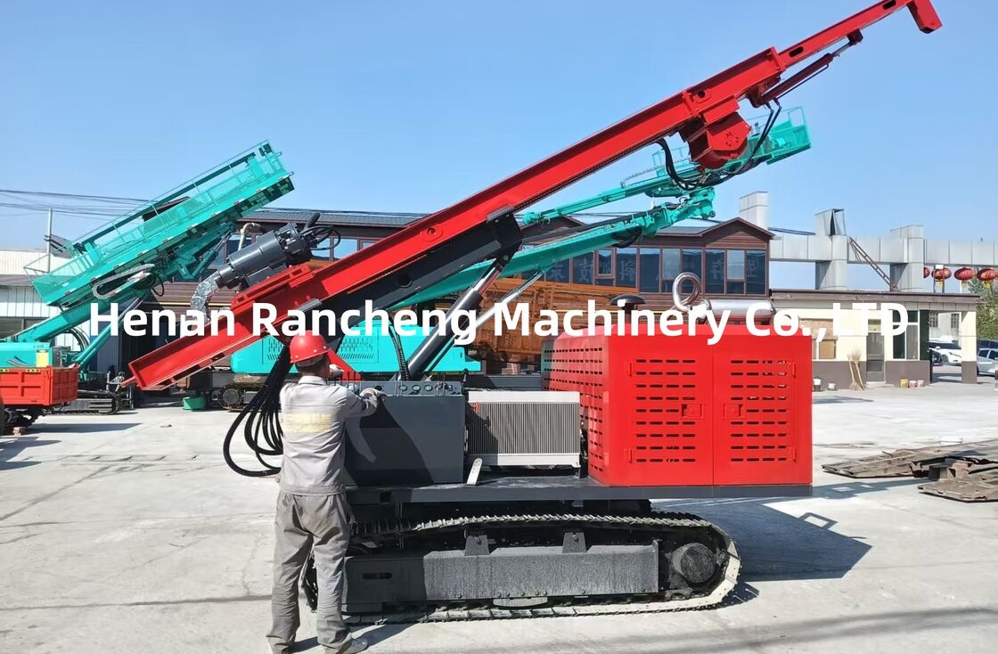 85KW Engine Solar Pile Driving Machine with 350mm Drilling Dia and 6m Piling Height