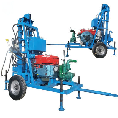2輪 持ち運び可能な水井掘削装置 22HP パワー 150m 掘削深さ